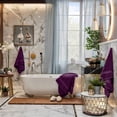 thumbnail image 3 of RIVERSIDE 6 Piece Towel Set Soft Quick Drying Cotton Bath Towel for Gym, Spa and Bathroom - Purple, 3 of 7