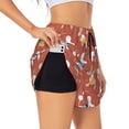 thumbnail image 1 of Balery Cute Poodle Dog Pantalones cortos deportivos para mujer con forro y dos bolsillos, elásticos, para entrenamiento, gimnasio, yoga-X-Large, 1 of 7