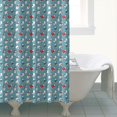 thumbnail image 4 of Light Blue Christmas Snowman Pattern Shower Curtain 72"x84" ,Bathroom Decorative Shower Curtains Set with 12 Hooks,Modern Waterproof Washable Shower Curtain, 4 of 6