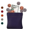 thumbnail image 6 of Nabob Leather Genuine Leather Squeeze Coin Purse, Coin Pouch Made IN U.S.A. Change Holder For Men/Woman Size 3.5 X 3.5 (Purple), 6 of 7