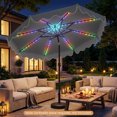 thumbnail image 2 of Gymax Solar Outdoor Market Table Umbrella w/104 Color-Changing Flowing LED Lights Gray, 2 of 10