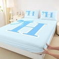 thumbnail image 3 of Manfei Letter H Monogrammed Bed Sheets,Cute Cartoon Bowtie King Sheets,Blue Bow Tie Sheet Set For Girls Kids,Microfiber Room Decorative,4 Pieces, 3 of 7