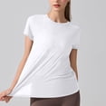 thumbnail image 4 of Lmnyox Short Sleeve Workout Shirts Womens Breathable Lightweight Crew Neck Open Back Yoga Tops Quick Dry Sport Tee, 4 of 8