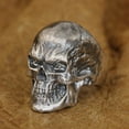 thumbnail image 6 of 925 Sterling Silver Red Skull Ring Biker Punk Jewelry TA344 Middle Model US Size 12, 6 of 17