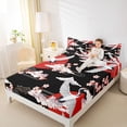 thumbnail image 4 of Homewish Cartoon Crane Animal Bed Sheets, Japanese Cherry Blossoms King Sheets, Tokyo Cloud Sun Sheet Set, Breathable Home Decor, 4pcs, 4 of 7