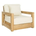 thumbnail image 5 of SAFAVIEH Couture Montford Modern Brazilian Teak Wood Solid Armchair, Natural Teak/Beige, 5 of 12