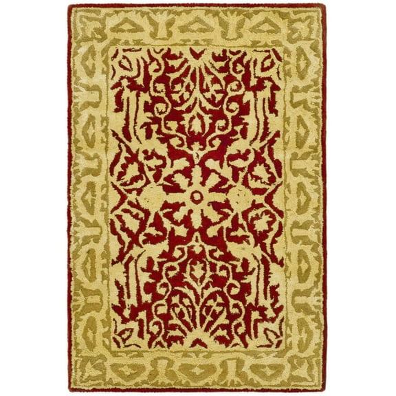 SAFAVIEH Silk Road Maisy Bordered Area Rug, Maroon/Ivory, 2' x 3'
