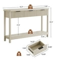 thumbnail image 3 of Laintene Console Table for Entryway, 51" Fluted Sofa Table with 3 Drawers and Open Shelf, Modern Narrow Display Shelf for Hallway Living Room, White Oak Set of 2, 3 of 9