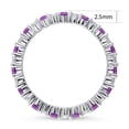 thumbnail image 3 of BERRICLE Sterling Silver Wedding Rings Purple Pave Set Round Cut Cubic Zirconia CZ Anniversary Eternity Ring for Women, Rhodium Plated Size 9, 3 of 5