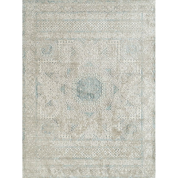 Cambridge 32 Aqua Blue Power-Loomed Area Rug 9'6"x13'9"