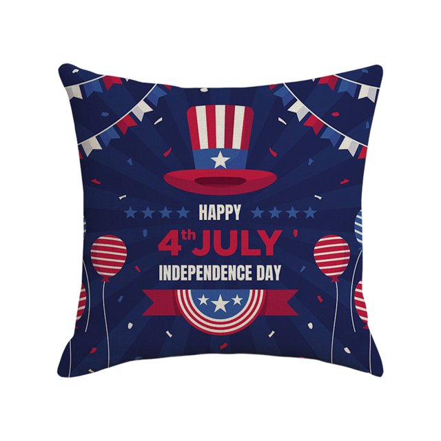 Funda de almohada decorativa navideña de Europa y Estados Unidos con estatua del Día de la Independencia, funda de cojín de lino para oficina.