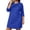 Blue, variant on CAZOFW Nightgowns for Women Plus Size,3/4 Sleeve Round Neck Soft Casual Short Nightgown Sizes L-5XL