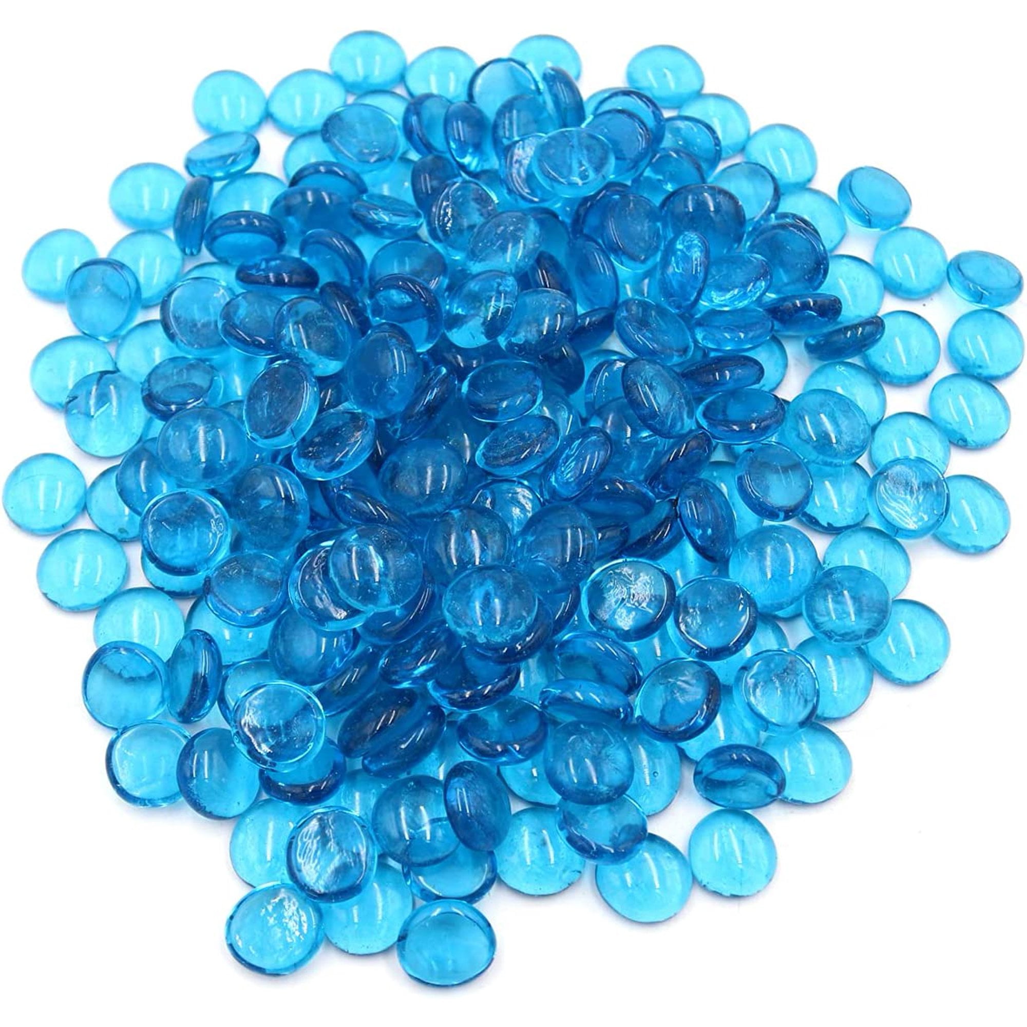 Koltose by Mash Flat Glass Marbles, Caribbean Blue, Decorative Vase