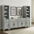 thumbnail image 2 of Crosley Furniture Tara 3-Piece Modern Farmhouse Sideboard Buffet Cabinet And Bookcase Set with Storage, 2 of 15