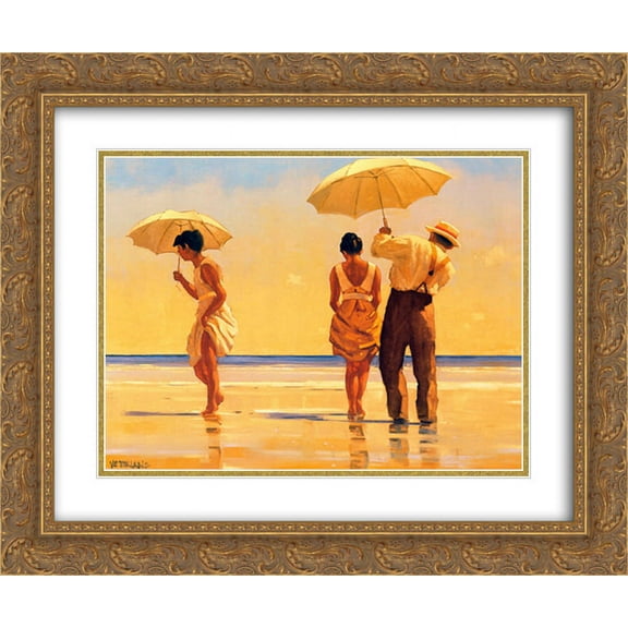 Mad Dogs 2x Matted 24x20 Gold Ornate Framed Art Print by Jack Vettriano