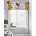 thumbnail image 4 of Kitchen Cafe Valance Curtain for Small Windows,Rustic Farm Rooster Animals Sunflowers Rod Pocket Short Valances Vintage Wooden Planks Window Treatment Panel for Living Room/Bedroom/Bathroom,54x18in, 4 of 9