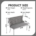 thumbnail image 3 of EHANCIS Luxury Velvet Wingback 2-Seat Dining Bench, Diamond Button Tufted Upholstery, Silver Stainless Steel Legs, Modern Decorative Seating for Dining Room, Kitchen and Entryway,Gray, 3 of 7
