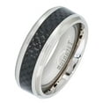 thumbnail image 2 of 8MM Comfort Fit Titanium Wedding Band High Polish Black Carbon Fiber Inlay Titanium Ring (Size 7 to 15), 2 of 2