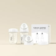 Gulicola Natural Glass Baby Bottle for Breastfeeding, Wide Neck with Slow Flow Nipple, 1 Months+, 5 oz, 2 Pack - White