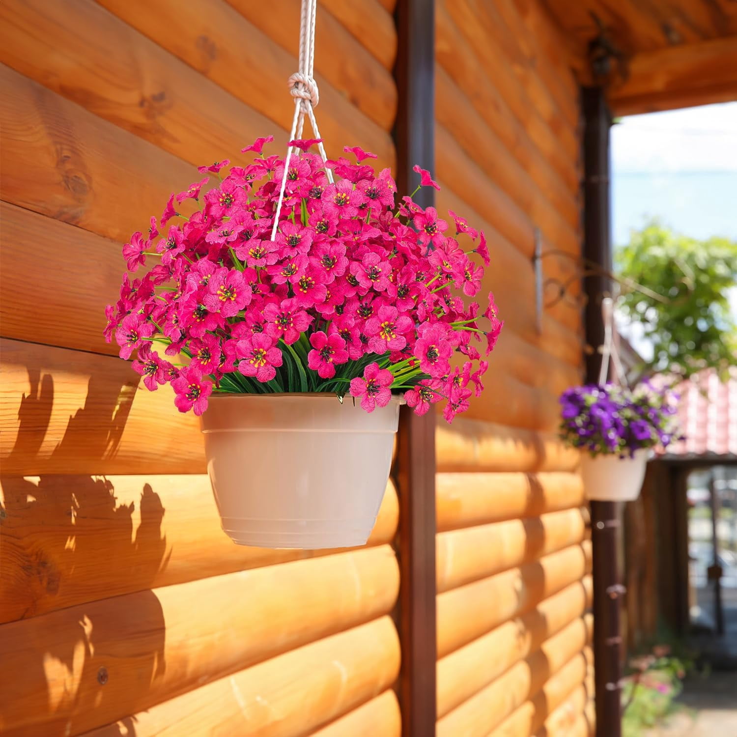 10 Bundles Outdoor Artificial Flowers UV Resistant Fake Silk Flowers No Fade Faux Plastic Plants Garden Porch Window Box Decoration(Autumn Orange)