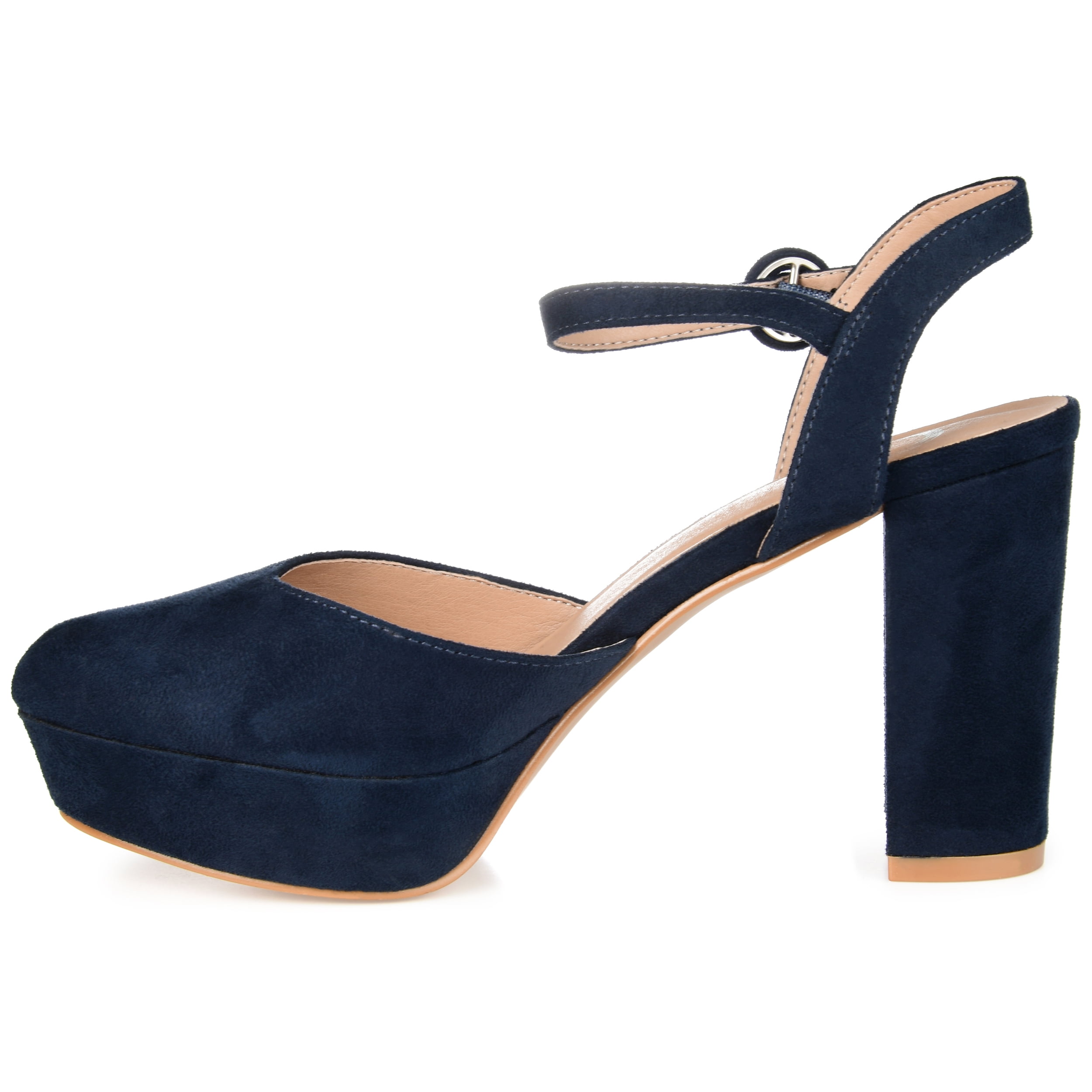 Journee Womens Roslynn Almond Toe High Block Heel Pumps, Widths Available
