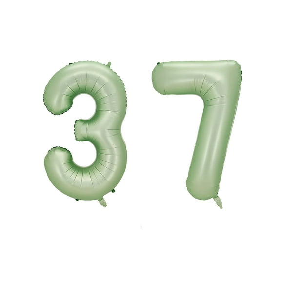 Number Thirty Seven Balloon Pastel Sage Green Number 37 Balloon 32" Large Party Balloon Decoration