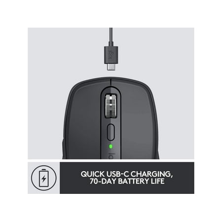 Logitech - MX Anywhere 3 Wireless Bluetooth Fast Scrolling Mouse with Customizable Buttons - Graphite