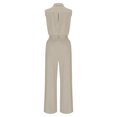 thumbnail image 6 of 2 Piece Sets For Women Dressy Fashion V-Neck Waistcoat Pants Wide-Leg Pants Solid Color Casual Khaki—Lapel Vacation Outfits S-2XL, 6 of 8