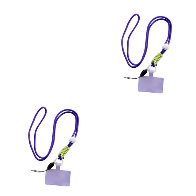 Sidaley Cordón universal para teléfono móvil con gancho, cuerda colgante portátil ajustable para el cuello, correas antipérdida de Púrpura Largo 2piezas