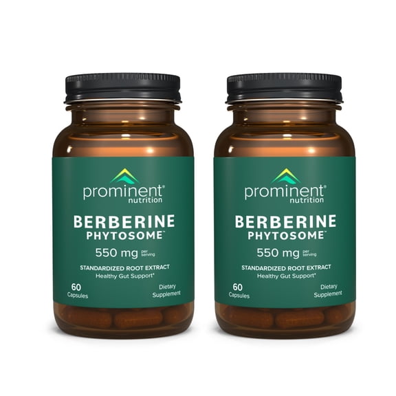 Prominent Nutrition Berberine Phytosome Supplement, Healthy Gut Support, 550 mg, 60 Count - 2 Pack