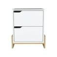 thumbnail image 3 of Luss Nightstand, Bedside Table with 2-Drawers White / Macadamia, 3 of 6
