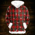 thumbnail image 2 of Hoodies For Women Oversized Winter Plush Cute Sweatshirts Pullover Trendy Fall Winter Clothes, Christmas Print Flannel Hoodie, Comfortable and Warm,Deep Red,XL, 2 of 5