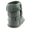thumbnail image 4 of First Steps Fringe Moccasin Baby Girl Boots Winter Micro Suede Booties Grey Cute Newborn Prewalkers Size 3 (6-9 Months), 4 of 6