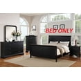 thumbnail image 6 of Black Finish 1pc Eastern king Size Bed Transitional Style Headbaord Footboard Sleigh Wooden MDF Bedframe Bedroom Furniture, 6 of 8