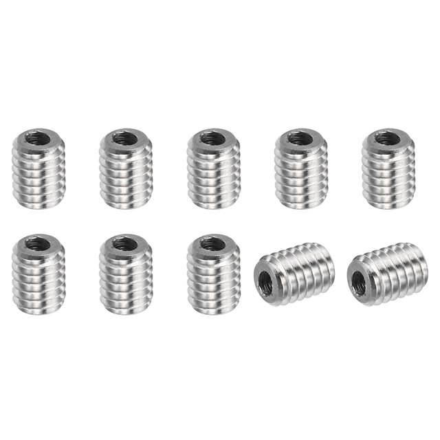 Unique Bargains Adaptateurs Filetage Manchon Réducteur Écrou M4x0,7 Mâle à M2.5x0.45 Femelle pour Réparer Insert Écrou Vis Réducteur 5mm 10 Pcs