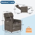 thumbnail image 4 of Fauteuil Inclinable Fauteuil Inclinable de Salon Dossier et Repose-Pieds Réglables avec Ports de Recharge (Brun), 4 of 6