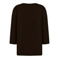 thumbnail image 4 of Wutalume Womens Tops with 3/4 Sleeve, Button-Up V-Neck Solid Color T-Shirt for Layering, Everyday Wear, Minimal Style, and Breathable Material,Light Brown 3XL, 4 of 5