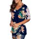 thumbnail image 3 of Gibobby Blusas De Manga Larga Para Mujer Las mujeres ahuecan hacia fuera la de impresión de manga corta con cuello en V camiseta blusa Tops（Azul marino， XXL), 3 of 4