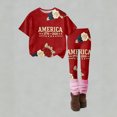 thumbnail image 4 of CCRFTGI 4th of july Outfits for Children Girls 10-12 Patriotic 2 Piece Outfits America 250 Oversized T Shirts and Leggings Elastic Waist Freedom Clothing Sets Wine 11-12 Years, 4 of 5