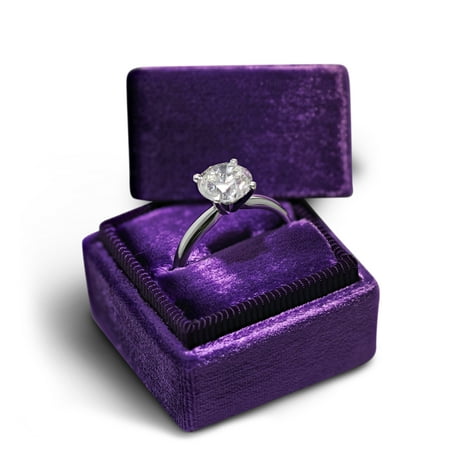 14K White Gold Diamond Engagement Ring Natural 1.27 Carat Round Brilliant D (Best Fake Diamond Engagement Rings)