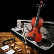 Extra Save More Eastar Kids & Adults 4/4 Violin Fiddle Set For Beginners with Hard Case, Rosin, Shoulder Rest, Bow, and Extra Strings (Imprinted Finger Guide on Fingerboard)