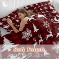 thumbnail image 4 of Christmas Bedding Duvet Cover Set Queen Size 4 Pieces Santa Claus Elk Pine Snowflakes Winter Plaid Bedding Set with Zipper Closure, 1 Comforter Cover 90x92 Inches 1 Flat Sheet & 2 Pillow Cases, 4 of 7