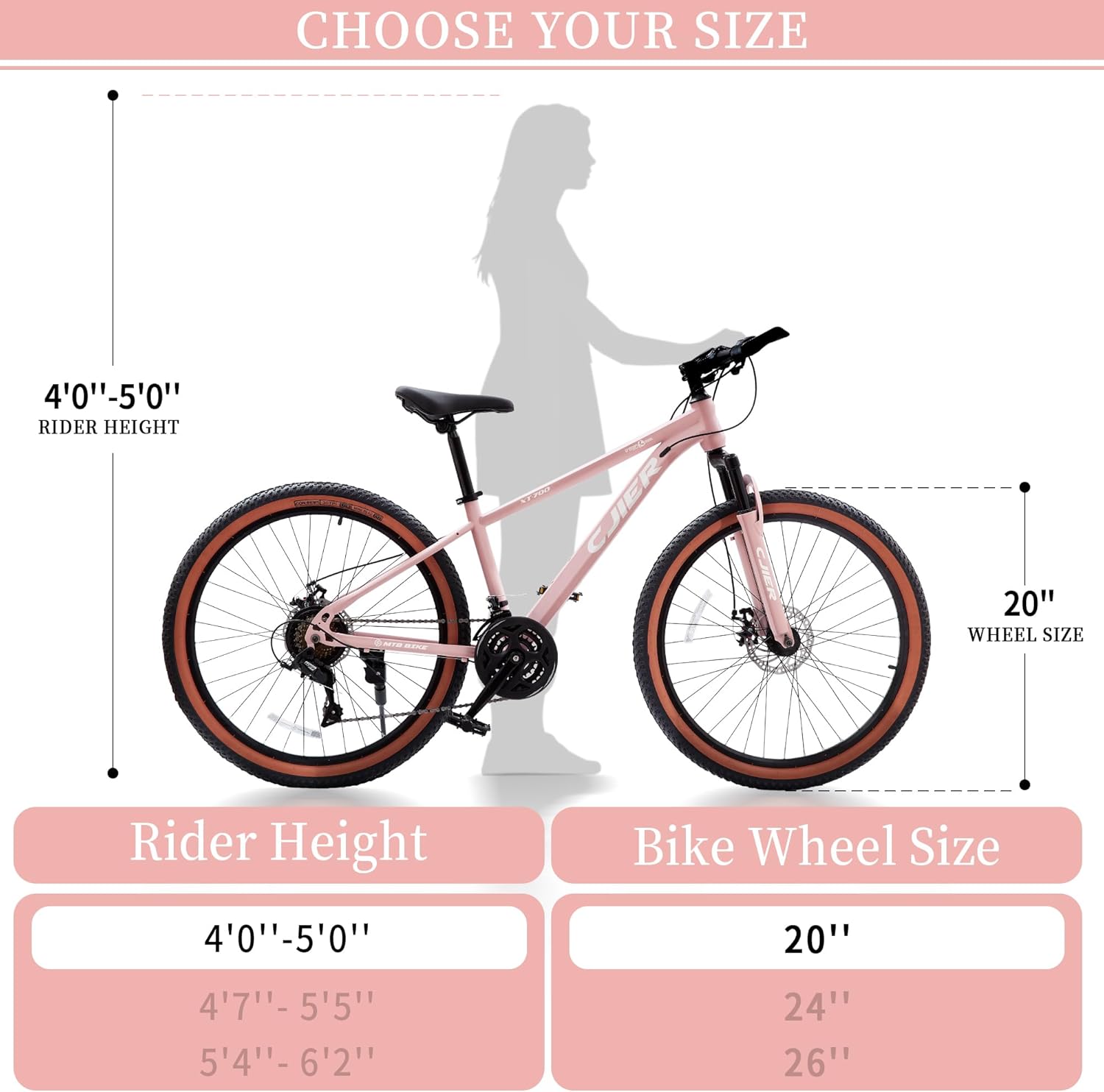 20 inch Kids Mountain Bike, DEYGIA 21 Speed MTB with Internal Cable Routing, Suspension Fork, Dual Disc Brakes - 2.125'' Tires, Easy Assembly