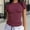 Wine, variant on Dolkfu Tops for Women Trendy Short Sleeve Crew Neck Brown Tops Slim,Fitted Waist Solid Color T-Shirts Women'S Clothing
