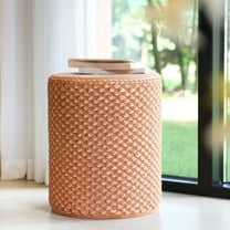 Christopher Knight Home MGO Outdoor Patio Round Side Table, Artisanal Weave Design, Brown