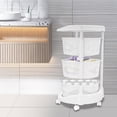 thumbnail image 3 of Miumaeov 3 Layer Kitchen Storage Cart Multi-function Rotating Basket Rack Vegetable Fruit Holder Bathroom Toy Shampoo Organizer, 3 of 16