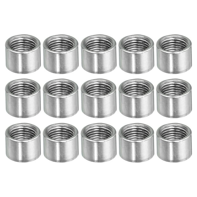 Unique Bargains Round Coupling Nut M10x1mm 10mm Threaded Sleeve Connector Rod Bar Stud Tube 15 Pack