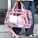 thumbnail image 5 of Bolsa de viaje corta transparente, bolsa de gimnasio deportiva, gran capacidad, equipaje de mano, bolsa de playa de vinilo transparente, bolso de hombro transparente para conciertos de baloncesto - Ro, 5 of 6