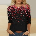 thumbnail image 2 of Womens Tops Plus Size Tee Gradient Heart Print Tshirts for Valentines Day Holiday Cute Top Outfits, 2 of 5