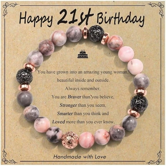 Women's Bracelet 21st Birthday Gift, Unique Women's Beaded Bracelet Gift for Sisters, Friends 21st Bat Mitzvah Commemorative Bracelet
